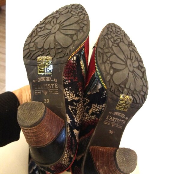 Spring Step L'Artiste - 'Malagie' Leather & Velvet boots - 39/ 8.5 - Picture 5 of 12